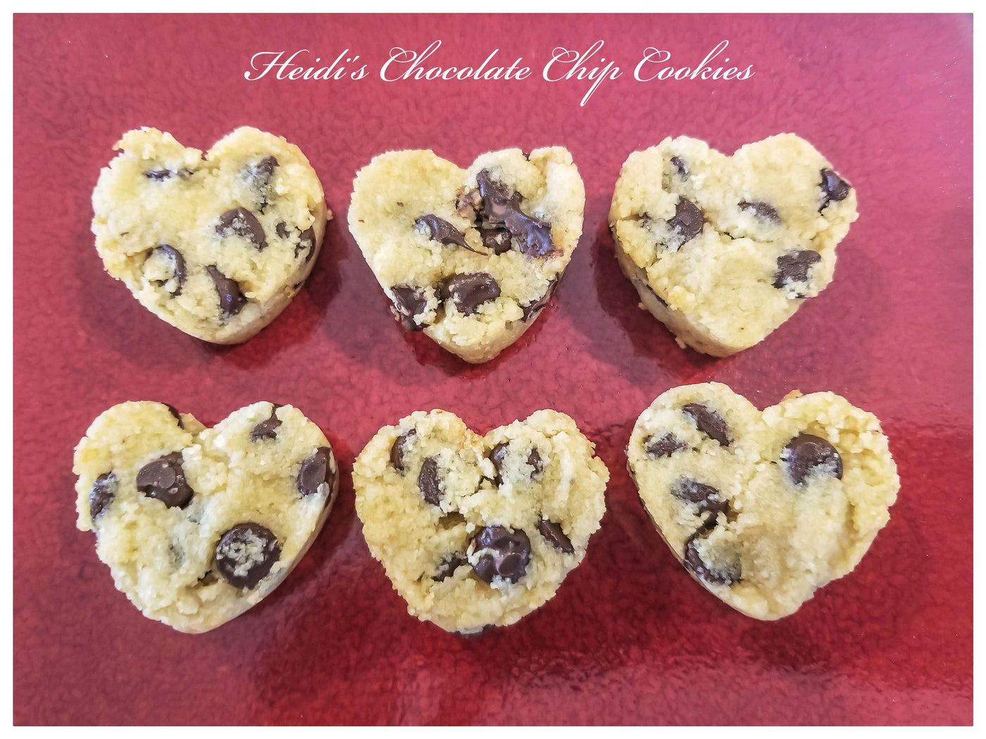 Mothers day Keto Heart Almond Chocolate Chip Cookies 12/24