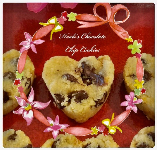 Mothers day Keto Heart Almond Chocolate Chip Cookies 12/24