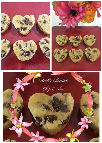 Valentine’s day Keto Heart Almond Chocolate Chip Cookies