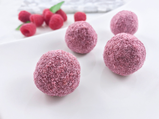 Keto Raspberry Energy Dessert Balls Fat Bombs